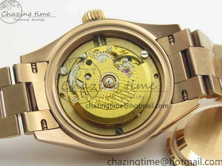 MiroTime 0412 DateJust 28mm RG BP Maker Best Edition Brown Diam Dial Fluted Bezel On RG Bracelet ETA TopPick 3441